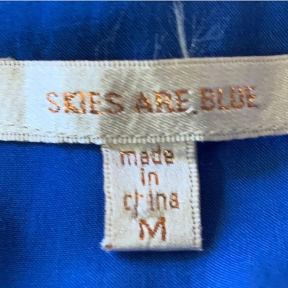 Skies Are Blue Tropical Beach Floral Crochet Racerback Lined Dress Sz M #252F - Picture 5 of 7